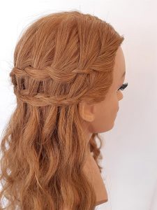 Frisur mit zwei geflochtenen Strähnen